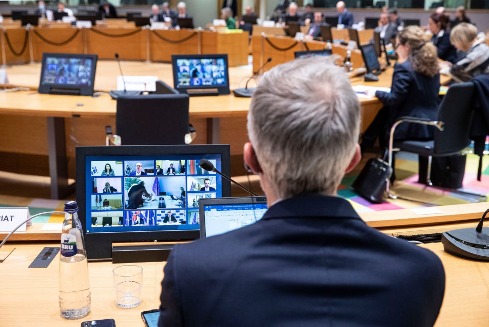 Videokonferenz mit Brüssel